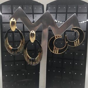 Bundle lot 2 vintage statement style dressy earrings.